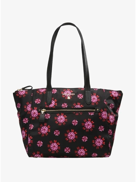 Michael Kors Handbags - Michael Kors Black Tote with Pink Floral Motif